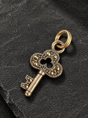 Judith Jack Sterling Marcasite Key Charm JJ 925 NWT